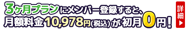 月額料金が初月0円！初回限定