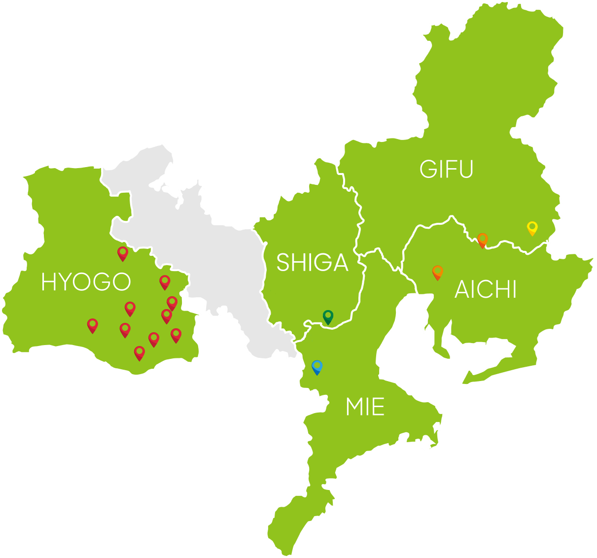 中部近畿地図